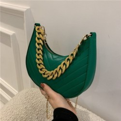 Luxuosa bolsa pequena de ombro - alças de corrente duplas