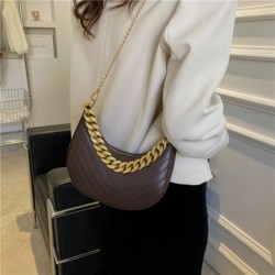 Luxuosa bolsa pequena de ombro - alças de corrente duplas