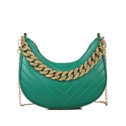 Luxuosa bolsa pequena de ombro - alças de corrente duplas
