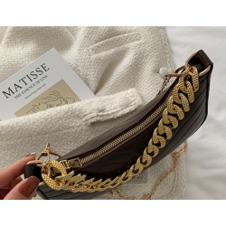 Luxuosa bolsa pequena de ombro - alças de corrente duplas