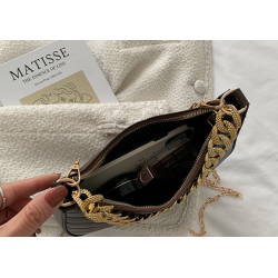 Luxuosa bolsa pequena de ombro - alças de corrente duplas