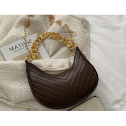 Luxuosa bolsa pequena de ombro - alças de corrente duplas