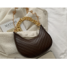 Luxuosa bolsa pequena de ombro - alças de corrente duplas