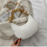 Luxuosa bolsa pequena de ombro - alças de corrente duplas