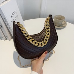 Luxuosa bolsa pequena de ombro - alças de corrente duplas