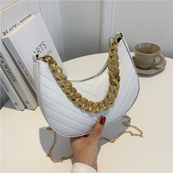 Luxuosa bolsa pequena de ombro - alças de corrente duplas