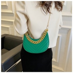 Luxuosa bolsa pequena de ombro - alças de corrente duplas