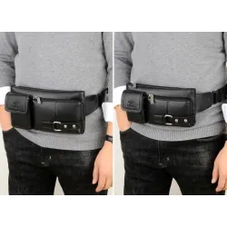 Bolsa multifuncional de ombro / cintura - uma carteira pequena - com zíperes / bolsos