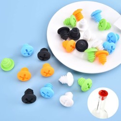 Rolha de garrafa de vinho - tampas de silicone - em forma de parafuso - 5 peças