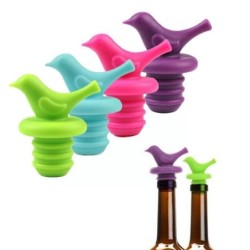 Rolha de garrafa de vinho - silicone - em forma de pássaro