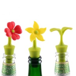 Rolha de garrafa de vinho - silicone - em forma de flores