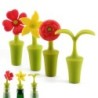 Rolha de garrafa de vinho - silicone - em forma de flores