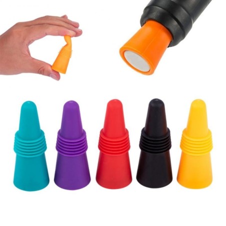 Rolha de garrafa de vinho de silicone - à prova de vazamento - reutilizável