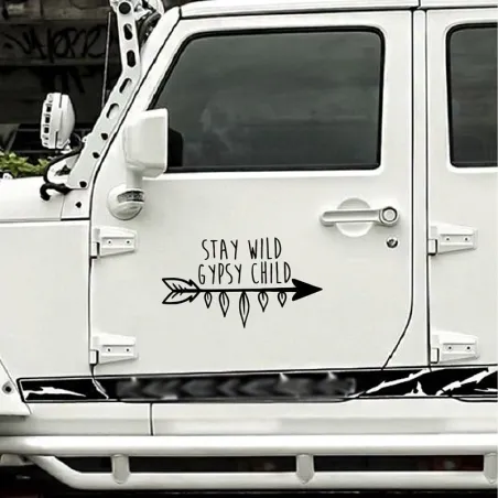 Adesivo de vinil para carro - multiuso - Stay Wild Gypsy Child