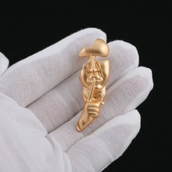 Retro golden brooch - asymmetric abstractBrooches