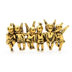 Broche vintage - 6 figuras de anjos da sorte