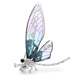 Broche elegante - com libélula / cristais transparentes