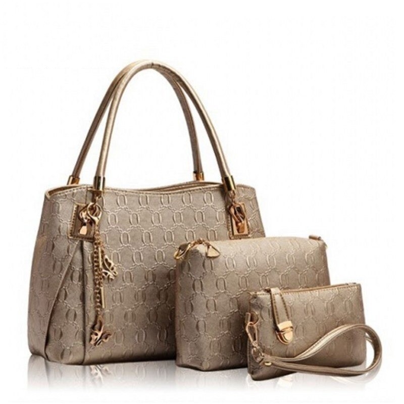 Bolsas de couro luxuosas - conjunto de 3 peças