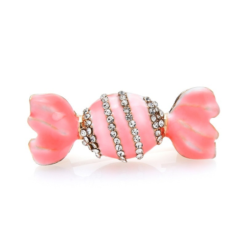 Sweet candy shaped brooch - with rhinestonesBrooches