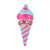 Pink stripe ice cream shaped brooch - with crystalsBrooches