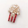 Pearl popcorn shaped brooch - with rhinestonesBrooches