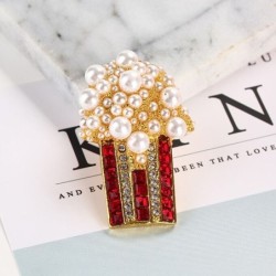 Pearl popcorn shaped brooch - with rhinestonesBrooches
