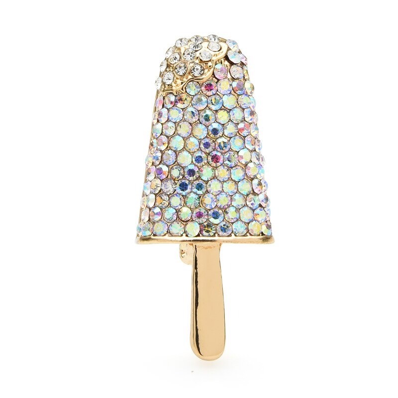 Elegant brooch - sparkling popsicle ice creamBrooches