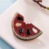 Broche elegante - com melancia de cristal vermelho