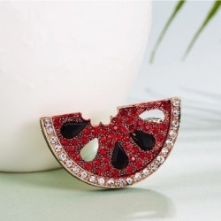Broche elegante - com melancia de cristal vermelho