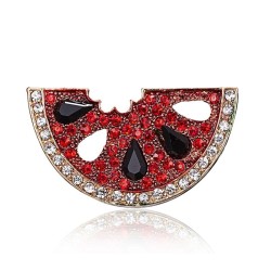 Broche elegante - com melancia de cristal vermelho