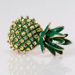 Broche elegante com abacaxi cristal verde
