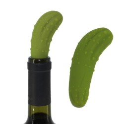Rolha de garrafa de vinho de silicone - em forma de pepino - reutilizável
