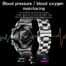 LIGE - Smart Watch luxuoso - tela de toque de círculo completo - Bluetooth - pressão arterial - à prova d'água