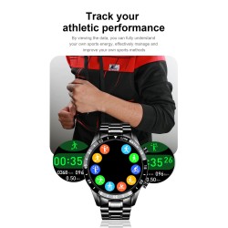 LIGE - Smart Watch luxuoso - tela de toque de círculo completo - Bluetooth - pressão arterial - à prova d'água