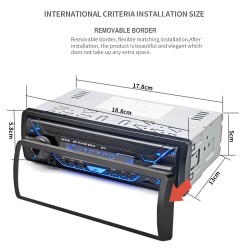 Bluetooth car radio - 1din - AUX - FM / MP3 / WMA / USB / SD cardDin 1