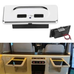 Carregador USB duplo - tomada - com indicador LED azul - para carro / caravana - 5V/3.1A