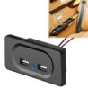 Carregador de carro - duas portas USB - soquete com indicador LED azul - DC5V/3.1A - 12V