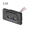 Carregador de carro - duas portas USB - soquete com indicador LED azul - DC5V/3.1A - 12V