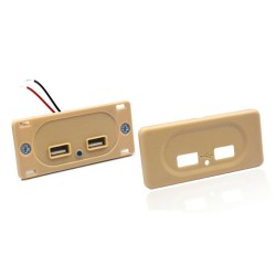 Carregador de carro - duas portas USB - soquete com indicador LED azul - DC5V/3.1A - 12V