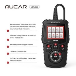 MUCAR CDE500 - scanner OBD2 completo - leitor de código - pesquisa DTC - ferramenta de diagnóstico do carro