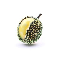 Elegante broche de frutas de lichia