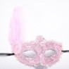Máscara de olhos sexy de renda veneziana - com penas / cristal