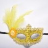 Máscara de olhos sexy de renda veneziana - com penas / cristal