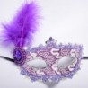 Máscara de olhos sexy de renda veneziana - com penas / cristal