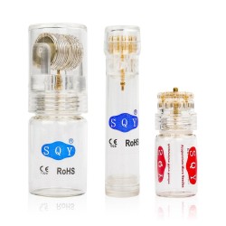 Derma roller - pontas de titânio - microagulha 0,25mm - ouro - reutilizável