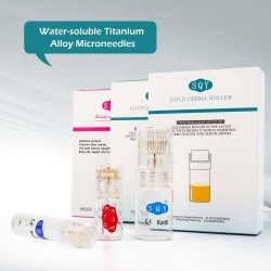Derma roller - pontas de titânio - microagulha 0,25mm - ouro - reutilizável