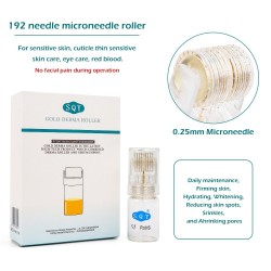 Derma roller - pontas de titânio - microagulha 0,25mm - ouro - reutilizável