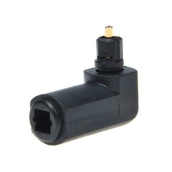 Cabo de áudio óptico digital - adaptador - macho para fêmea - ângulo reto de 90 graus - giratório 360 - para cabo óptico Toslink