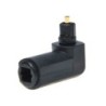 Cabo de áudio óptico digital - adaptador - macho para fêmea - ângulo reto de 90 graus - giratório 360 - para cabo óptico Toslink