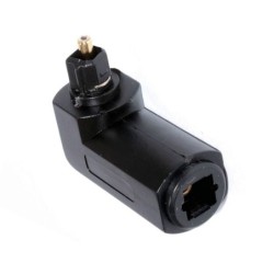 Cabo de áudio óptico digital - adaptador - macho para fêmea - ângulo reto de 90 graus - giratório 360 - para cabo óptico Toslink